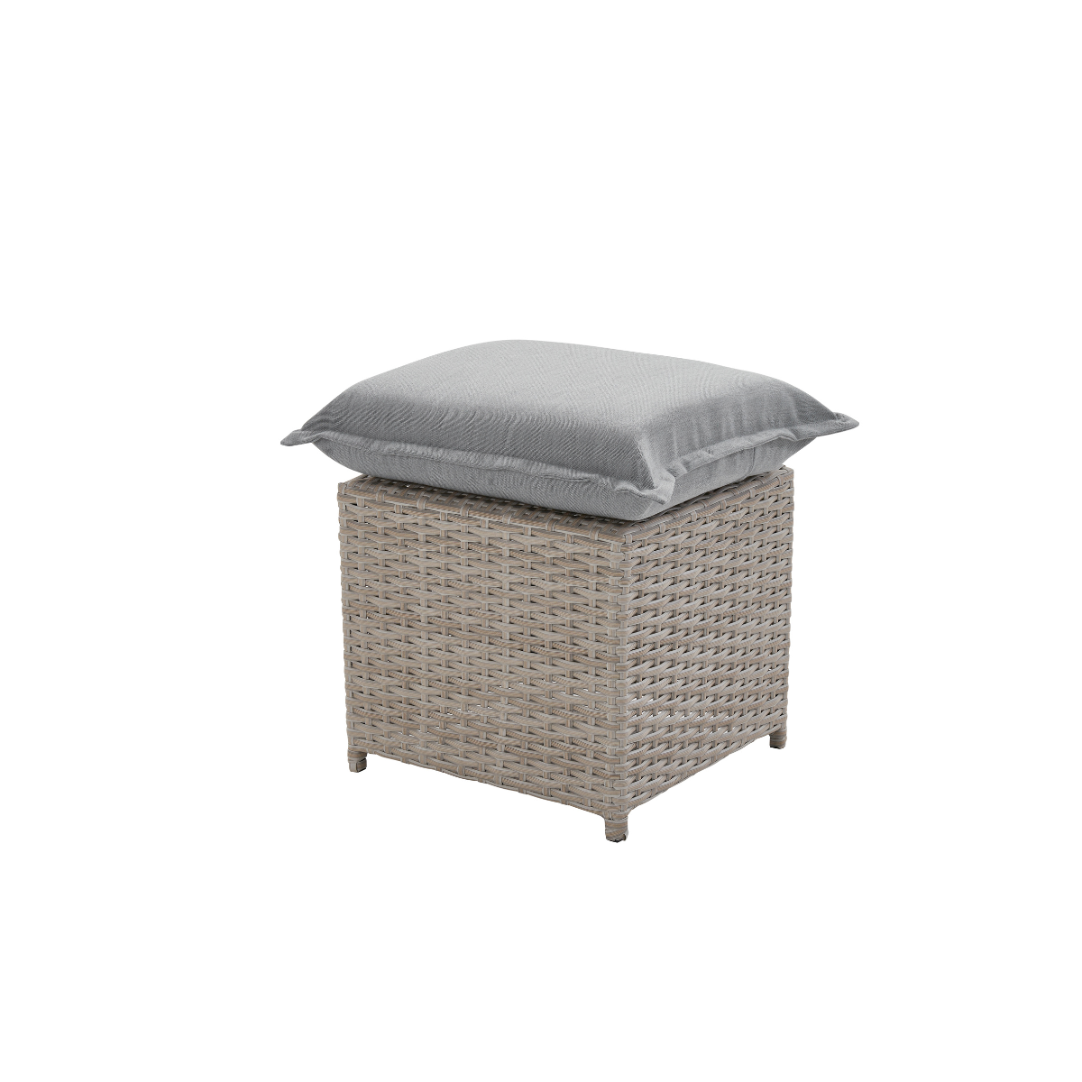 THE WILLOW 🌿 6 PCS OUTDOOR RATTAN DINING SET LIGHT GREY - FIREPIT RISE AND FALL TABLE