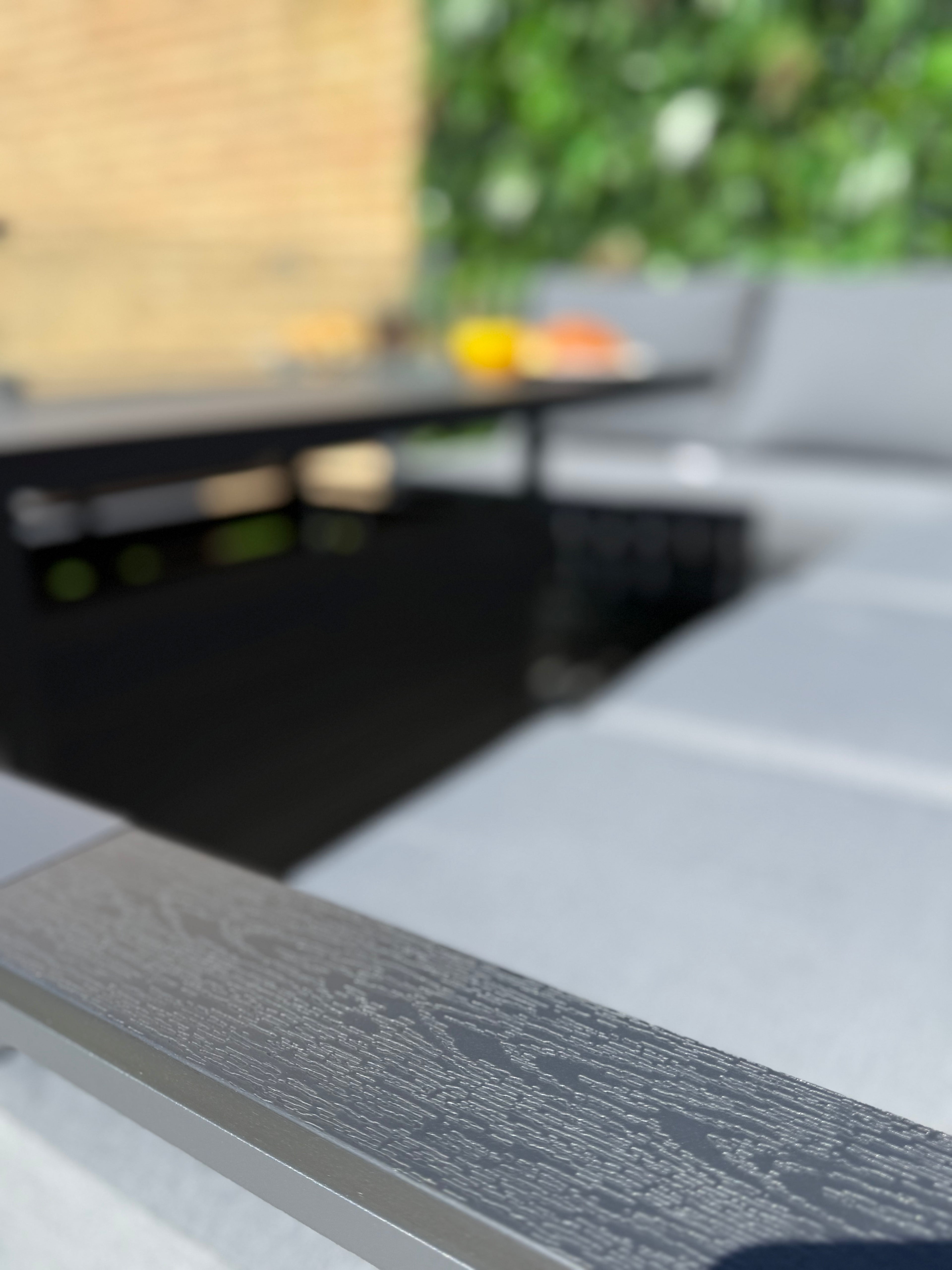 The Meadow 🌿 5 Pcs Aluminium Dining Set Light Grey - Fire-pit Table