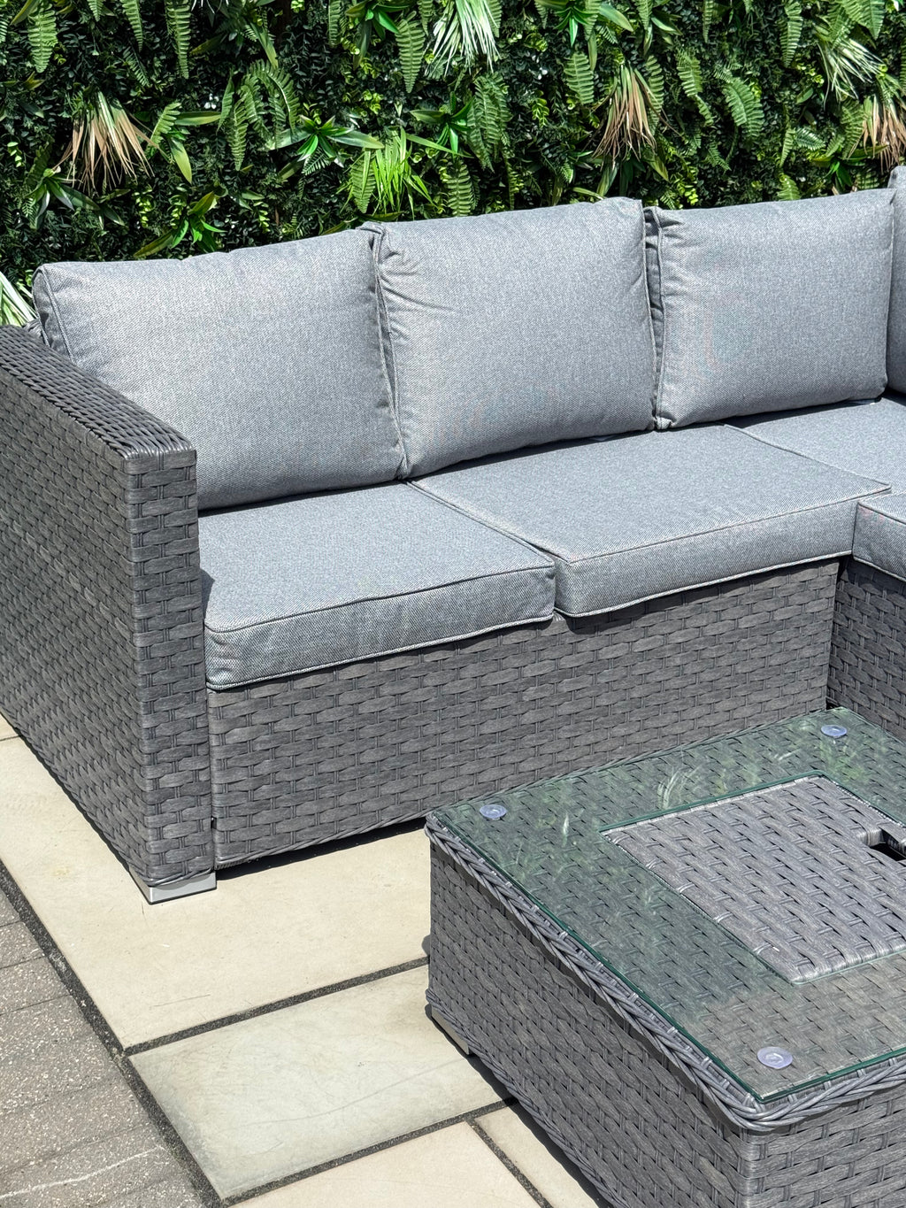 The Eden Corner Lounge Set with Ice Bucket Table – Grey
