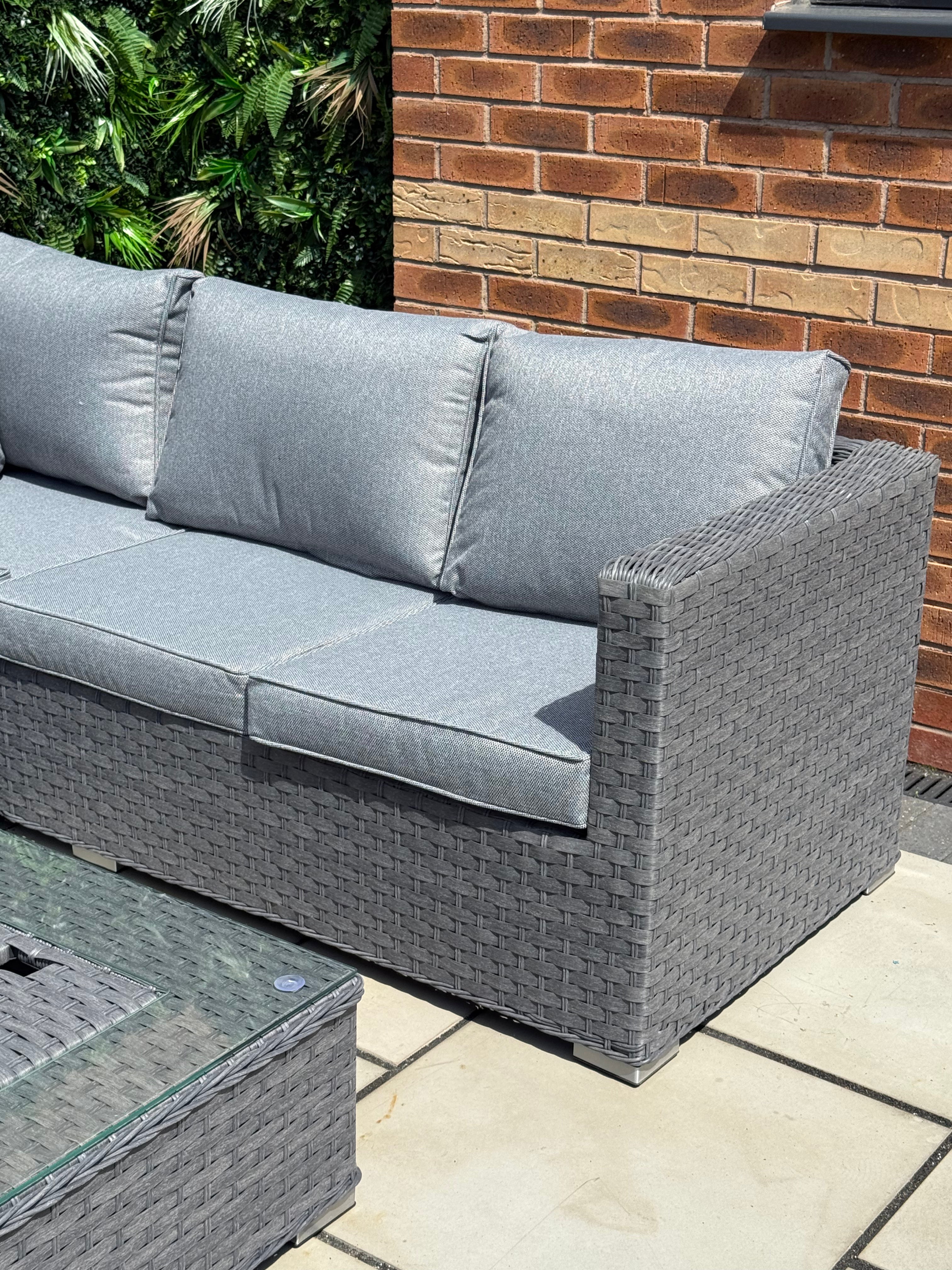 The Eden Corner Lounge Set with Ice Bucket Table – Grey