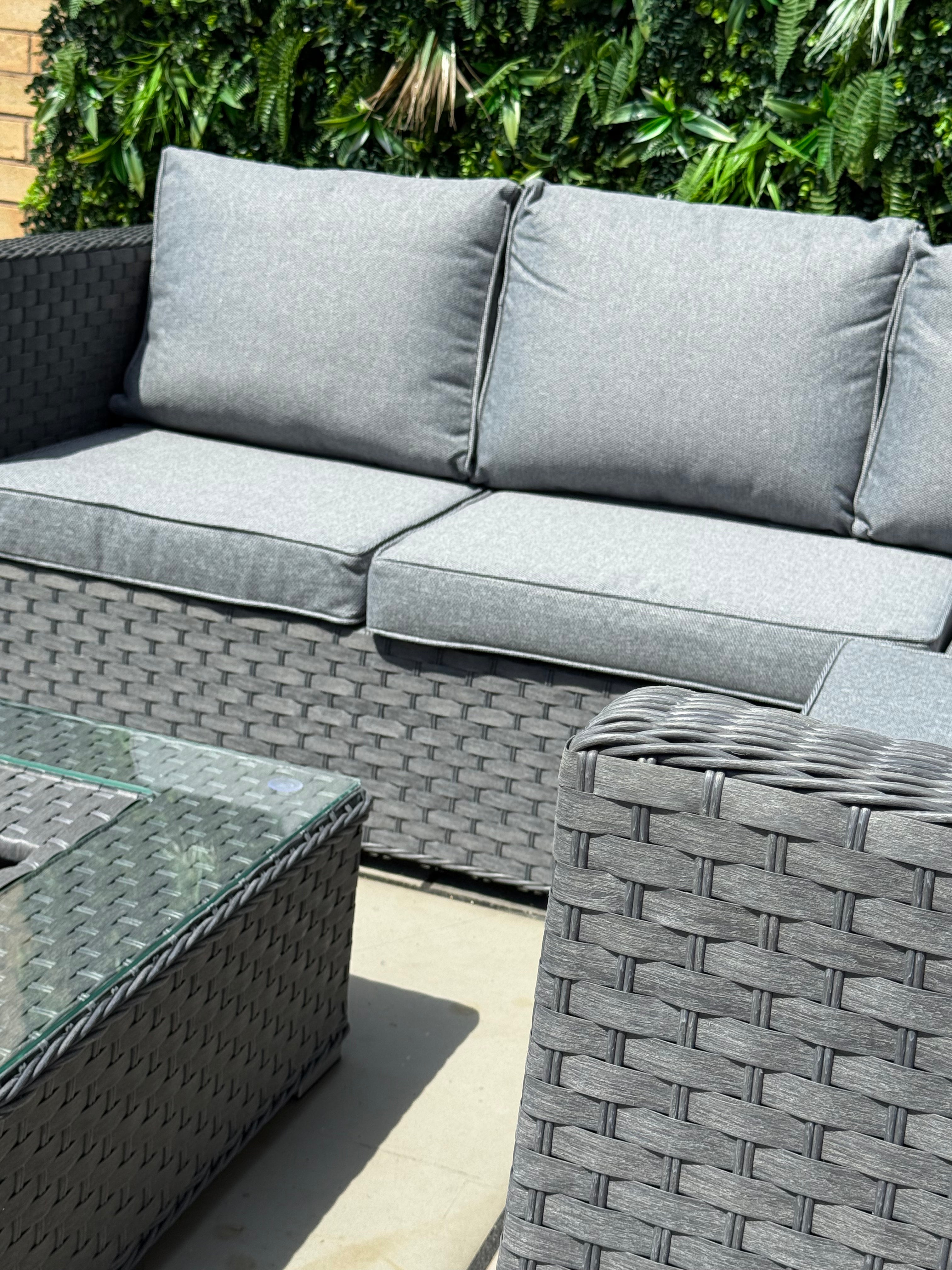 The Eden Corner Lounge Set with Ice Bucket Table – Grey