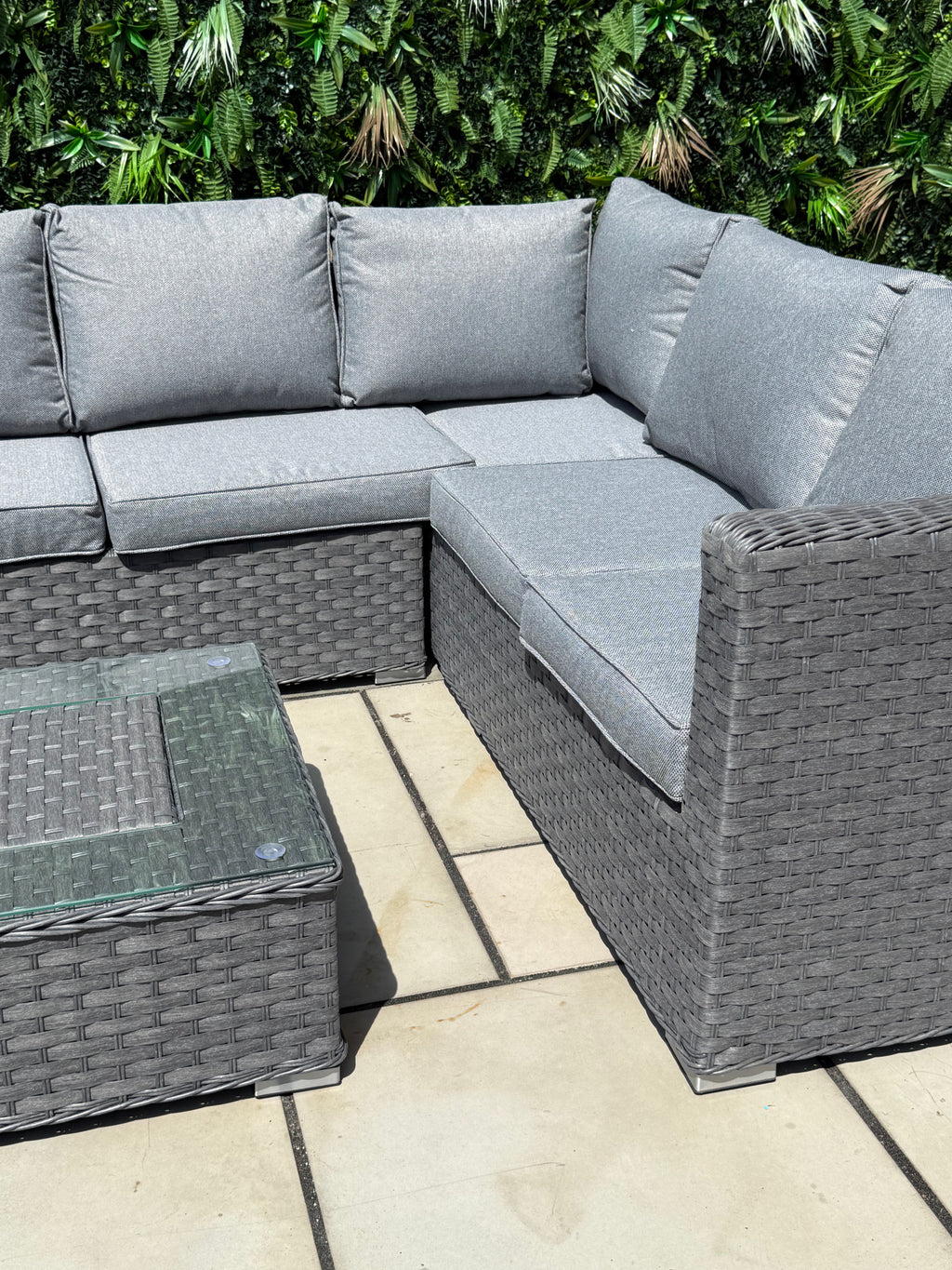 The Eden Corner Lounge Set with Ice Bucket Table – Grey