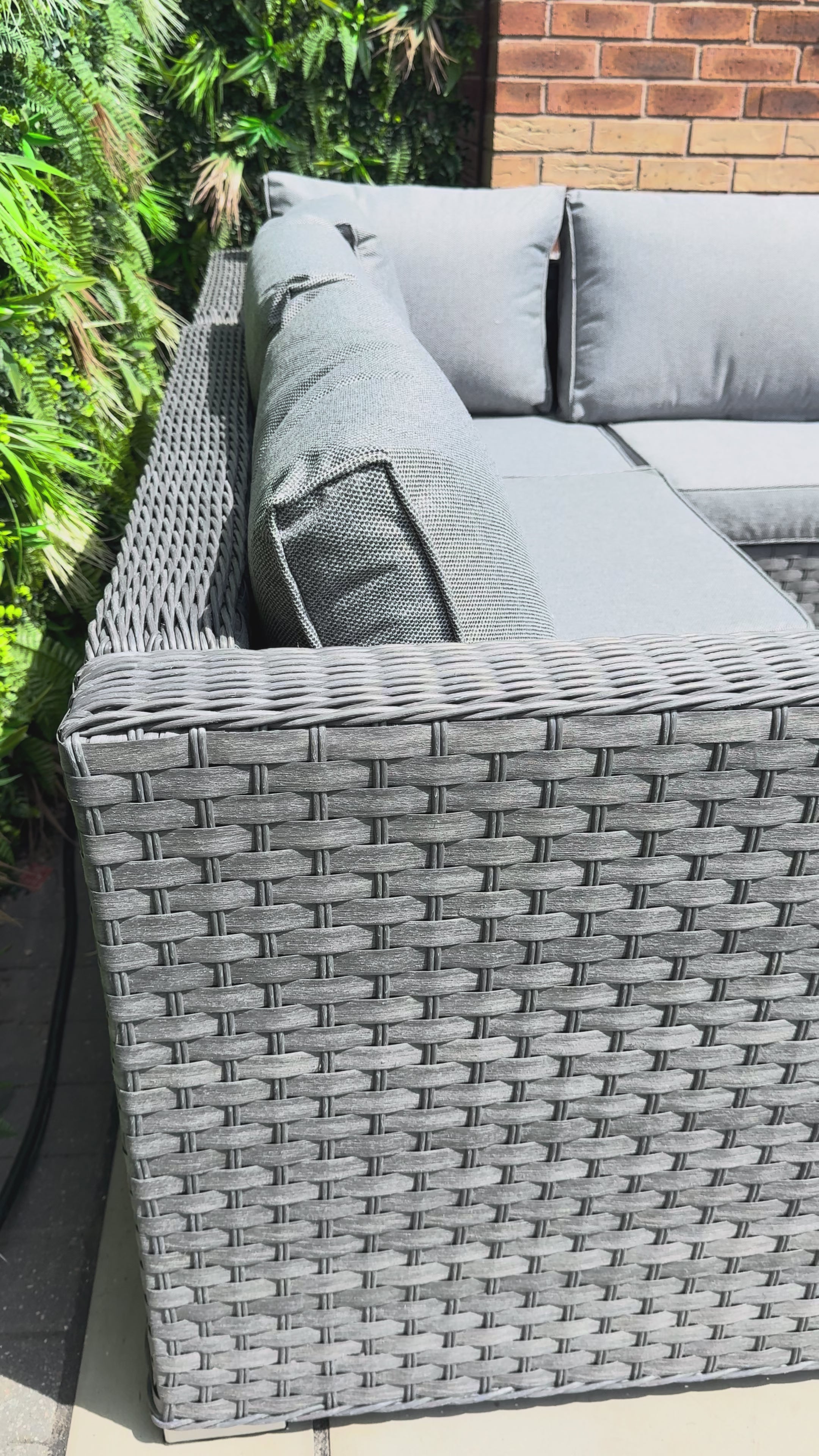 The Eden Corner Lounge Set with Ice Bucket Table – Grey