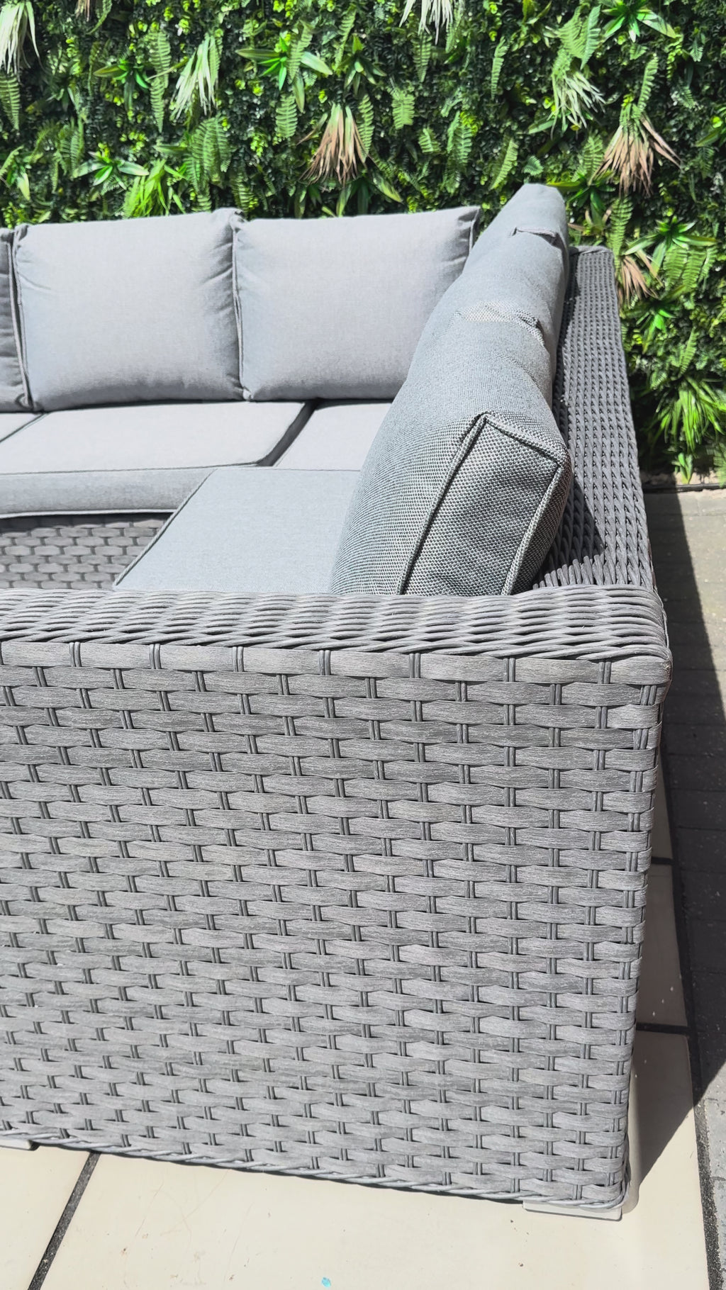 The Eden Corner Lounge Set with Ice Bucket Table – Grey
