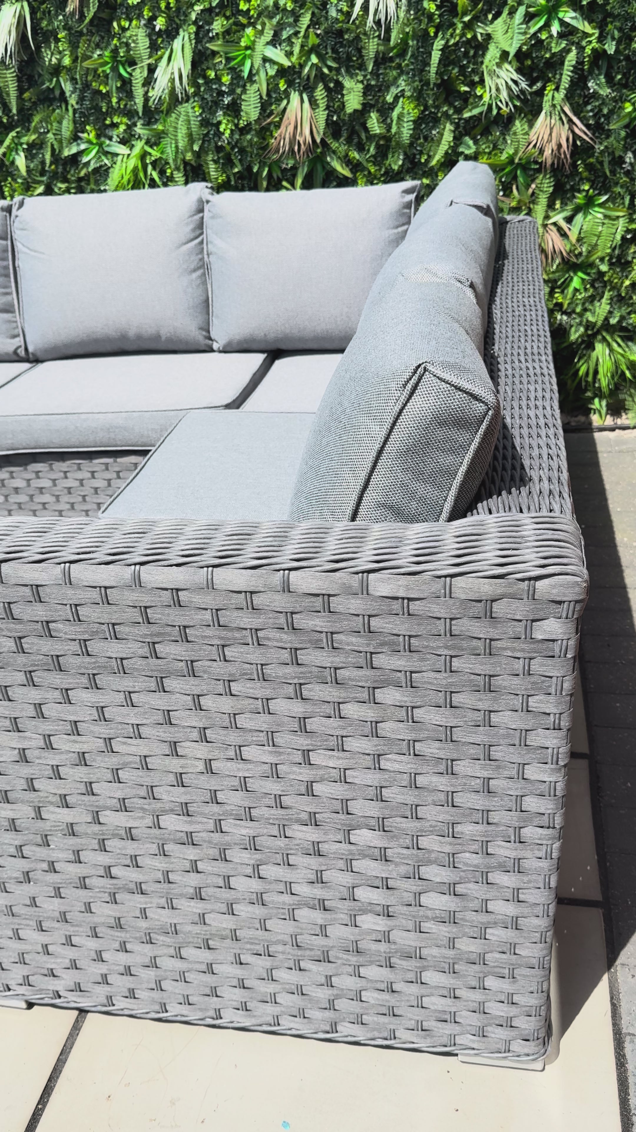 The Eden Corner Lounge Set with Ice Bucket Table – Grey